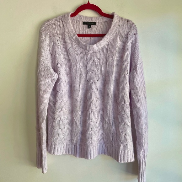 Banana Republic Sweaters - Banana Republic Pale Lavender Cable Knit Sweater Size M